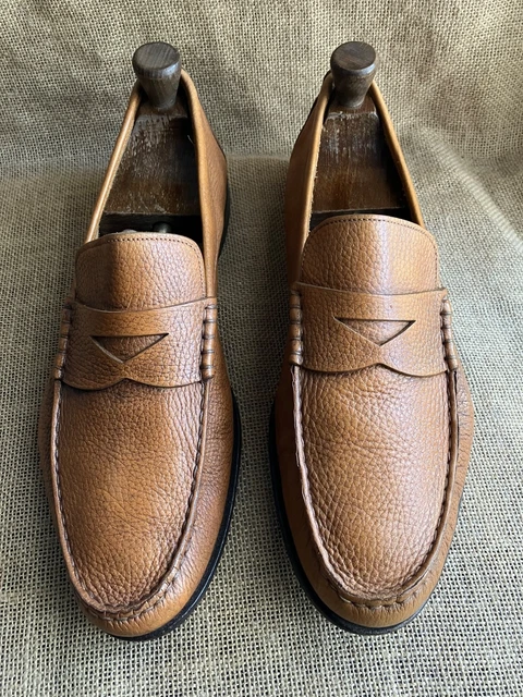 SANTONI MENS BROWN Leather Tassel Loafers Size UK 7 F || US  display picture 2