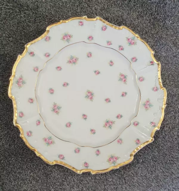 Antique Elite Works SM Bawo & Dotter Limoges France Handpainted Pink Roses Plate