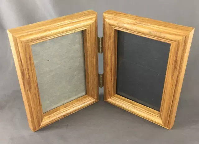 Wooden Bi-Fold Picture Photo Shelf Sitter Frame (Holds 5" x 3.5" Photographs)