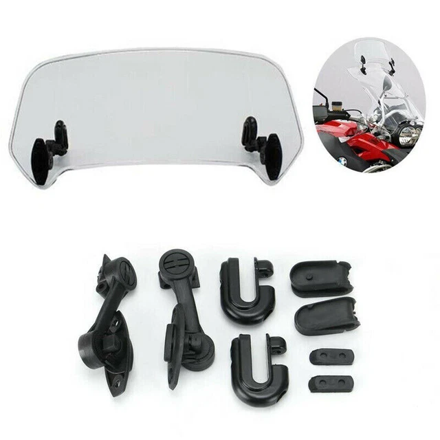 Motorcycle Motorbike Clip On Windshield Wind Screen Deflector Extension Spoiler
