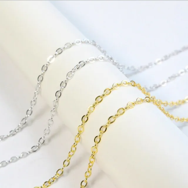 5-100M Quality Silver or Gold Cross Fine Chains Jewellery Making Size:1.5mm 2mm