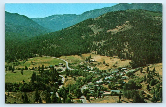 MARKLEEVILLE, California CA ~ Aerial View ALPINE COUNTY c1960s-70s Postcard