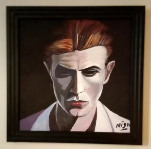 David Bowie Acrylic painting. Original artwork and hand painted 30cm x 30cm