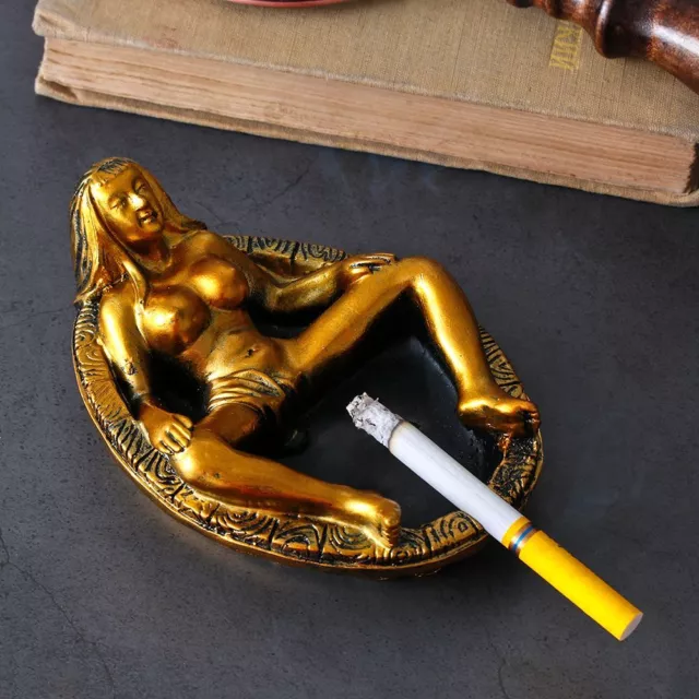 Funny Beauty Vintage Style Woman Resin Bathing Statue Smoke Butt Holder Ashtray