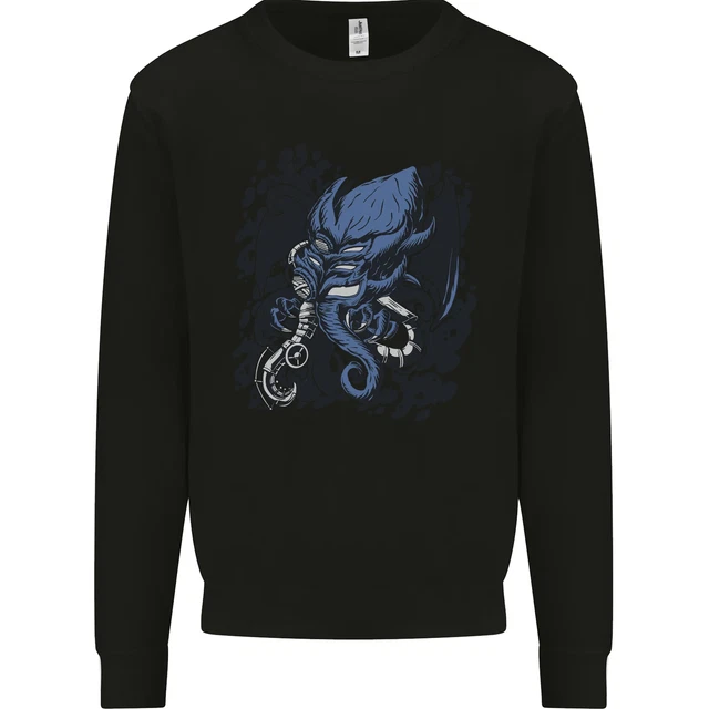 Cyberpunk Cthulhu Kraken Octopus Felpa Bambini Maglione