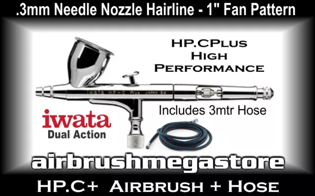 Iwata High Performance Airbrush HP.CP  Inc3mtr Braided Hose +Free Insured Post