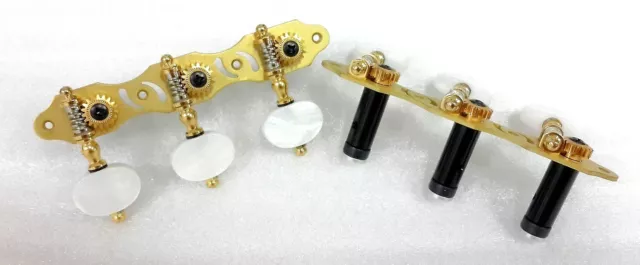 Golden plated Classical Guitar Head turning peg Tuner Friction Free 306GX-P2W-S4