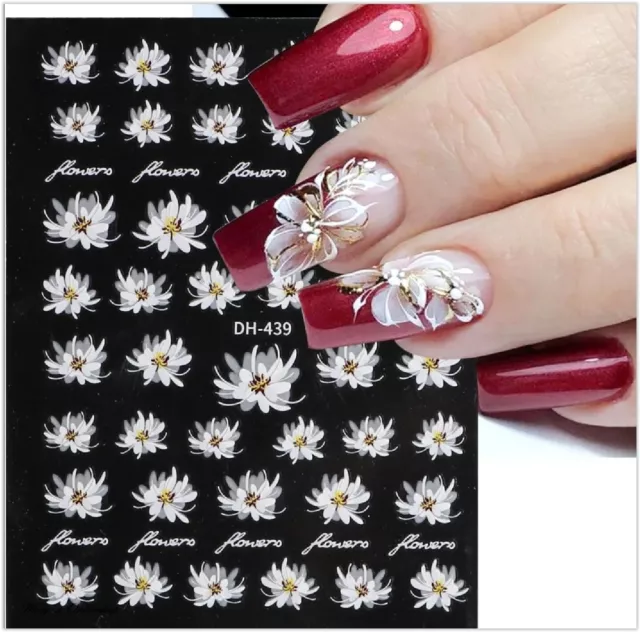 3D Nagel Sticker Nail Blume Selbstklebend Aufkleber Glitzer Nagelsticker