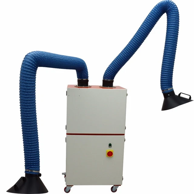 2 Tubes Welding Fume Extractor Industrial 220V Powered Smoke Filter Adjust Hose