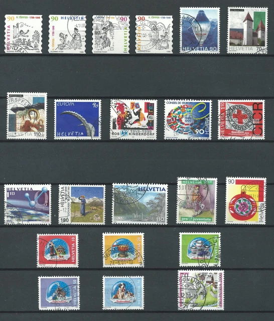 Schweiz ab 1999 Lot mit 22 verschiedene Marken gestempelt