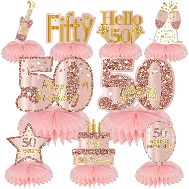 JOYMEMO Taco Bout 40th Birthday Honeycomb Centerpieces - 8 Piece Mexican Fiesta Decor Set