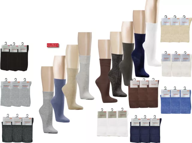 Chaussettes Bien-être, Coton, Femmes et Hommes,Sans Serré Caoutchouc