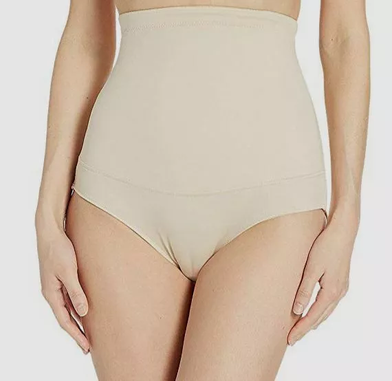 $120 Maidenform Women's Beige Firm Control Fat Free Waist Shape Brief Size S