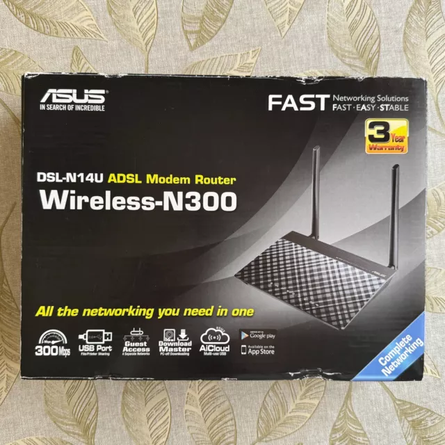 Asus Dsl-N14U Modem Router Adsl Wireless-N300