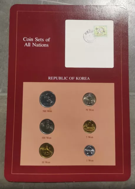 Coin Sets of All Nations KOREA 6 Coins 500 Won 1989 50 Won 1987 Others 1983