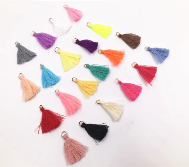 Muti color Small Cotton Thread Tassel Charm Pendant Tassels Jewelry 30mm 3