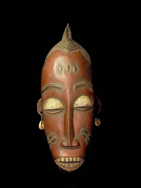 Vintage Wooden Carved Mask African MASK GURO Passport Mask-3526