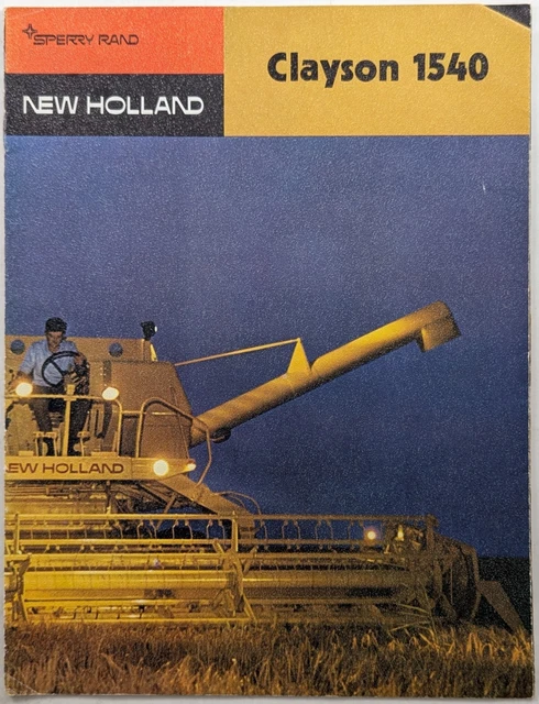 Original Brochure For Sperry Rand New Holland Clayson 1540 Combine Harvester