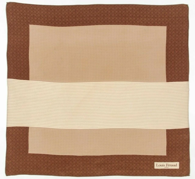 Foulard Vintage Louis Féraud En Soie 100% - Motif Géométrique Multicolore - Fait Main France