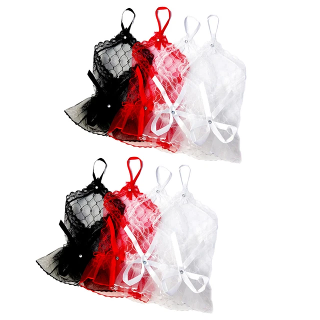 4 paia di guanti in tulle lancette in raso senza dita sposa fantasma