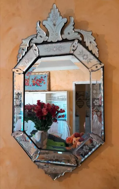Ancien Miroir Vénitien, Murano * en mercure * Napoléon 3