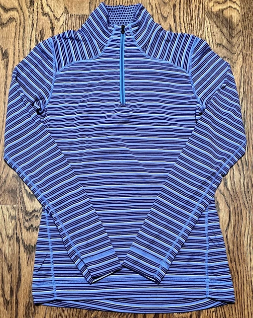 Smartwool Merino 250 Base Layer Pattern Quarter-Zip Top Womens Medium Striped