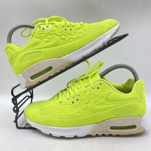 Nike Air Max 90 Green Trainers Size Uk 5 Neon Uktra Plush Gym Running 844886-700