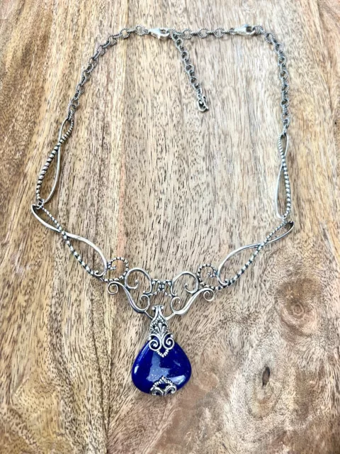 Carolyn Pollack Sincerely Fabulous Sterling Silver Necklace and Lapis Enhancer