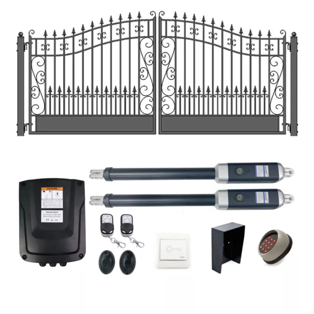 ALEKO Automatic Venice Style Steel Dual 18 ft Driveway Gate with Opener