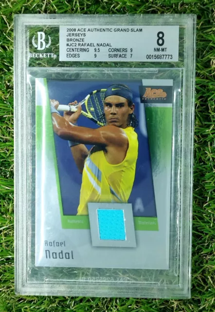 RAFAEL NADAL 2007 Ace autentico.  Maglie Grande Slam II Bronzo. BECKETT BGS 8