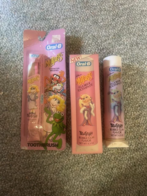 Vintage Muppets/Miss Piggy Oral B Toothbrush and Toothpastes