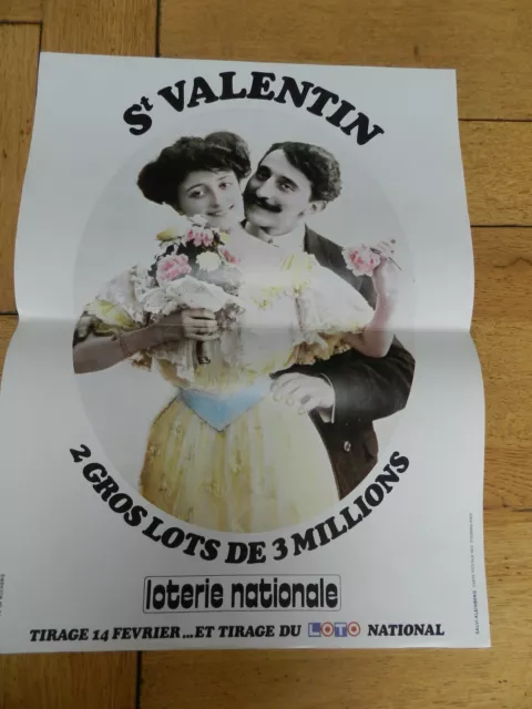 affiche loterie nationale année 80 SAINT VALENTIN