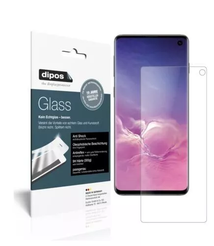 2x Schutzfolie für Samsung Galaxy S10 matt - Anti-Shock 9H Folie dipos Glass