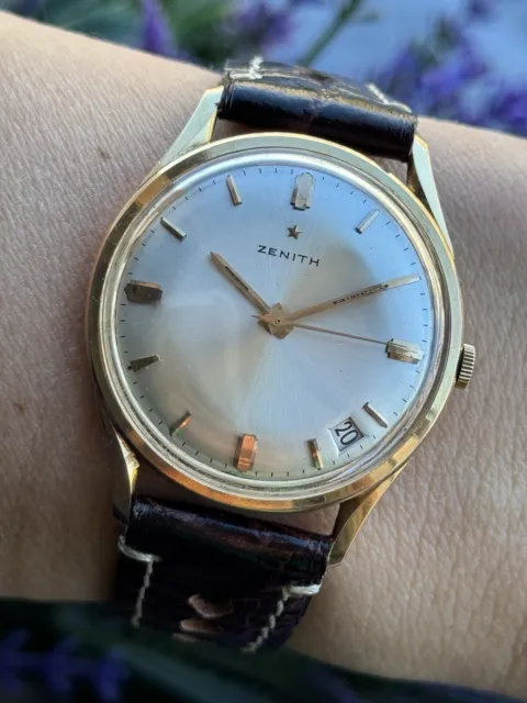 Vintage Zenith Manual Cal.2532 Solid Gold 18k 750 Mens 34mm Swiss Made Serviced