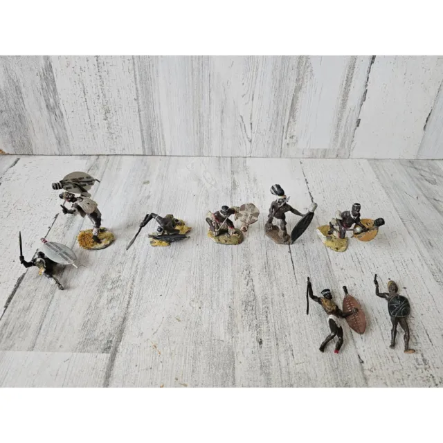 Minimen Zulu Indian metal toy soldiers army battle of rorke 1879 fighting vintag