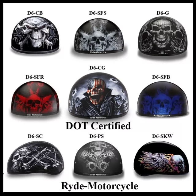 DOT Approved Daytona Half Skull Cap Motorcycle UK