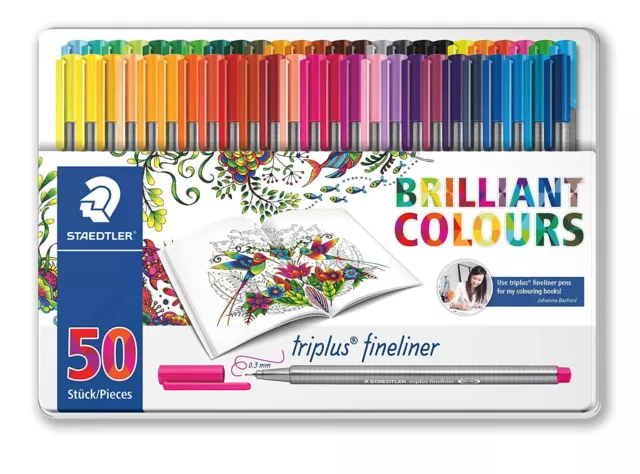 Staedtler Triplus Fineliner Color Pen Set With Water - Based Ink, Pack Of 50