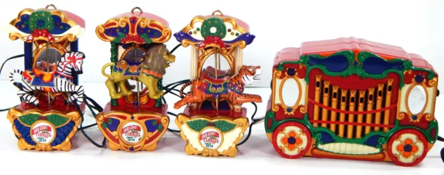 MR. CHRISTMAS HOLIDAY CAROUSEL Circa 1874 ZEBRA TIGER LION MUSIC & LIGHTS 1992