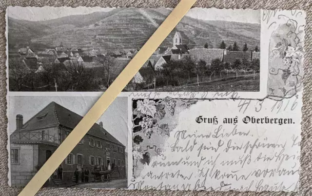 Oberbergen im Kaiserstuhl - Der Schwarze Adler - Ansichtskarte gelaufen 1916