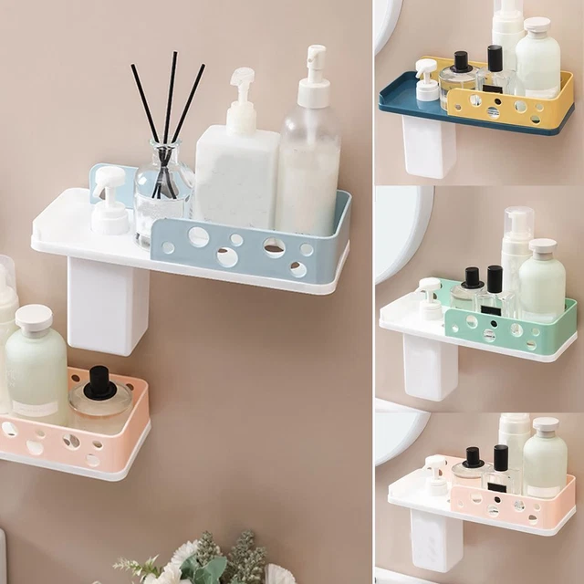 Estante de almacenamiento de cocina montado en pared toallero organizador estante de baño