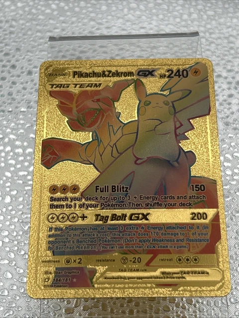 pokemon pikachu and zekrom gold card Pokemon CardPIKACHU & ZEKROM GXRR(031/095) (sm9) Japanese Single C   Fandom Tokyo