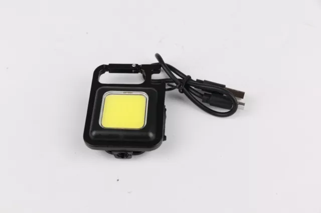 Mini Magnetic COB LED Light Keychain Flashlight USB Rechargeable Work Lamp