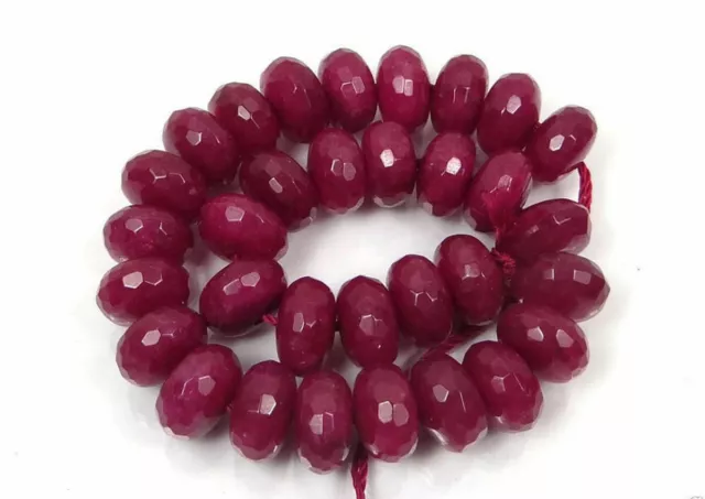 Natural 5X8MM Faceted Genuine Red Jade Abacus Gems Loose Beads 15" Strand AAA