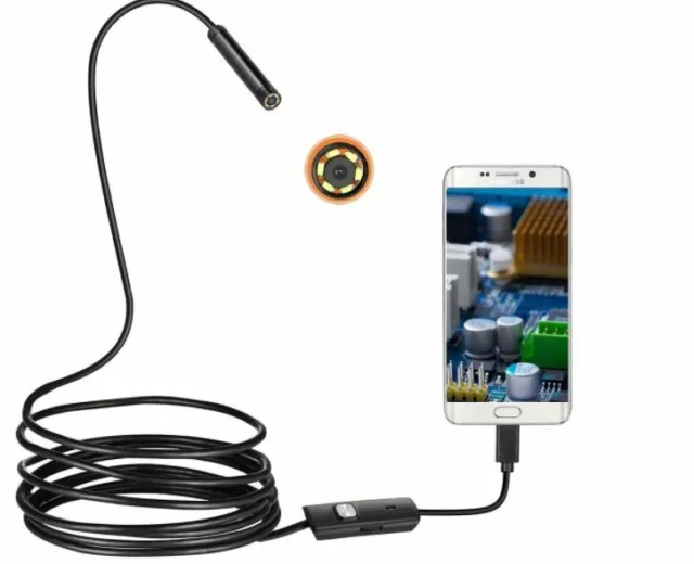 Endoscopio Micro USB Boroscopio Cámara de Inspección de Teléfono Impermeable 10m