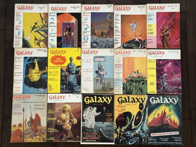 Galaxy Science Fiction Magazine 1966-1971 Lot Of 15