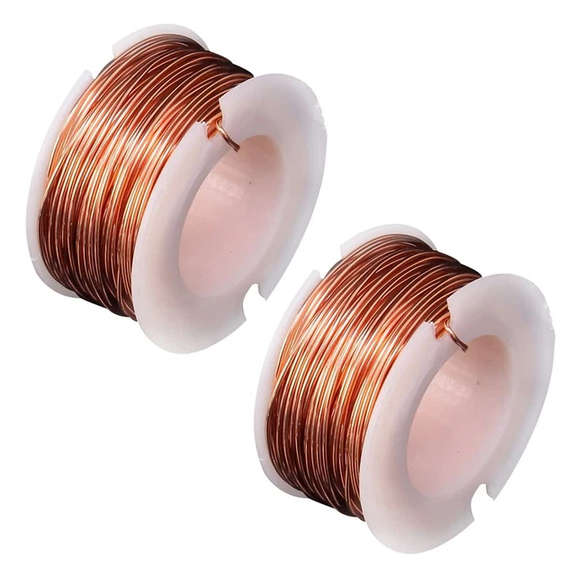 Fils Émaillés En Cuivre, 2 Rouleaux Fil De Cuivre 0,5 Mm 10 M Fil De Fer Cable M