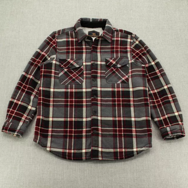 FREEDOM FOUNDRY Men's Jacket Plaid Shacket Sherpa Fleece Lined Multicolor Size M