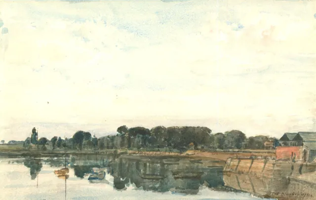 David Thomson Muirhead NEAC (1867-1930)  - 1926 Watercolour, On the River Deben