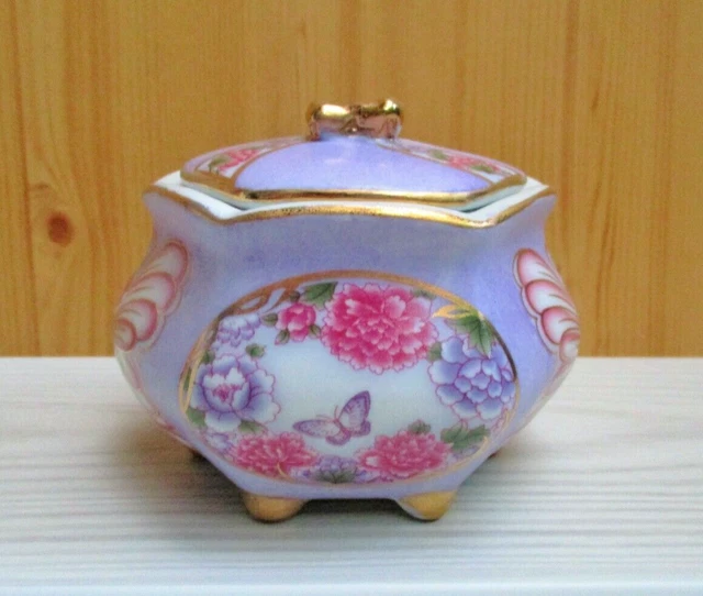 Boîte à Bijoux En Porcelaine OC & CO Motif Floral - Occasion Très Bon état