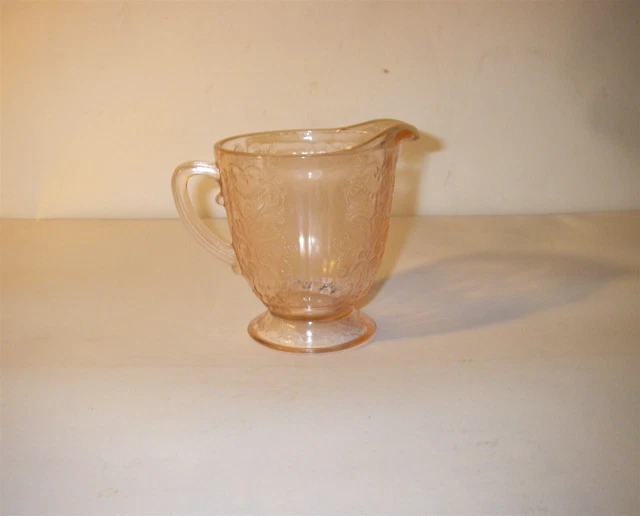 Sharon Cabbage Rose Pink Depression Glass Creamer Mini Pitcher G4114